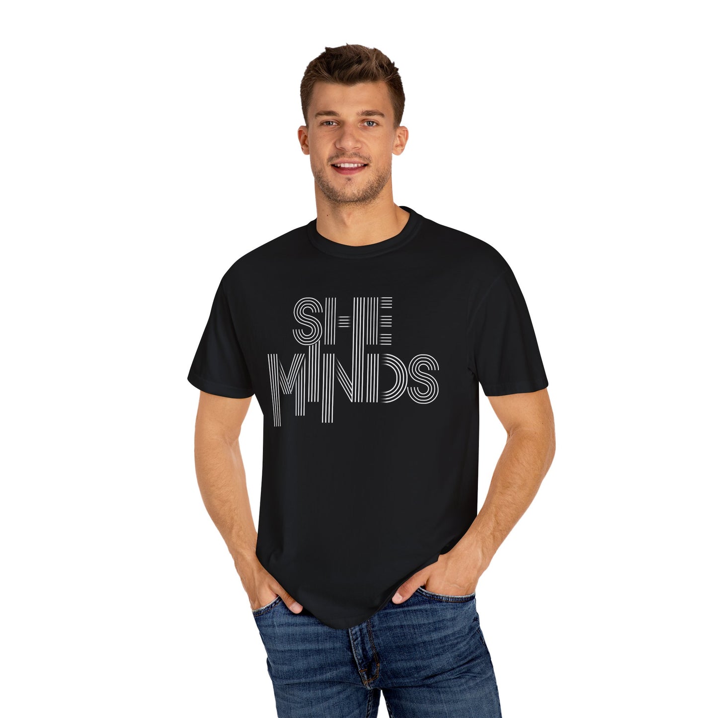 She Minds Unisex Garment-Dyed T-shirt